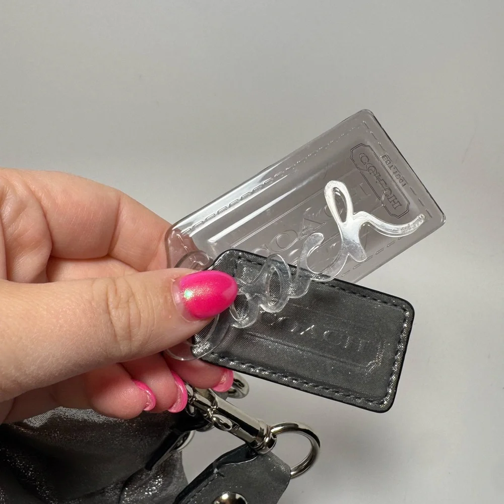 SOLD Coach Poppy Silver Metallic Double Pocket Satchel/Shoulder Bag #14561 – Y2K - Picture 12 of 14